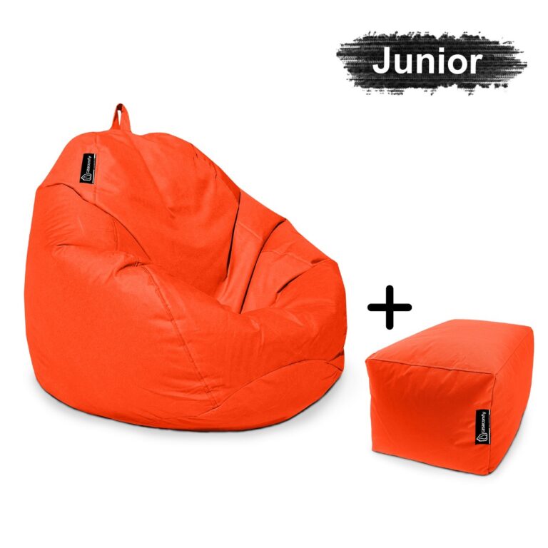 casacomfy-Pear-Junior-met-voetbankje-oranje