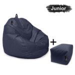 casacomfy-Pear-Junior-met-voetbankje-donker-blauw