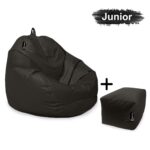 casacomfy-Pear-Junior-met-voetbankje-zwart