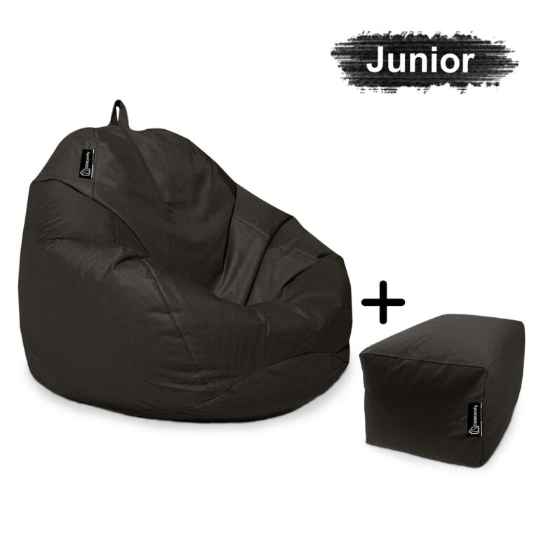 casacomfy-Pear-Junior-met-voetbankje-zwart