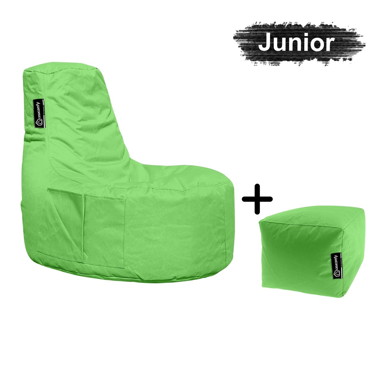 casacomfy-gamer-junior-met-voetbankje-Lime