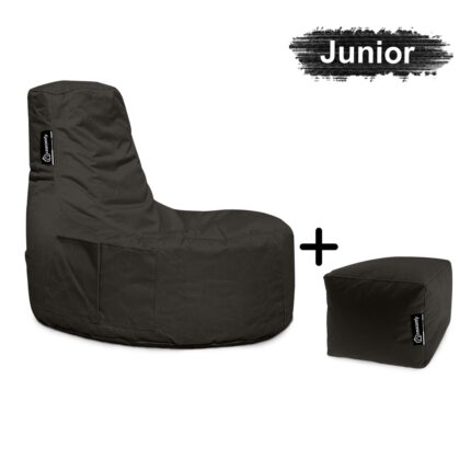 casacomfy-gamer-junior-met-voetbankje-Zwart